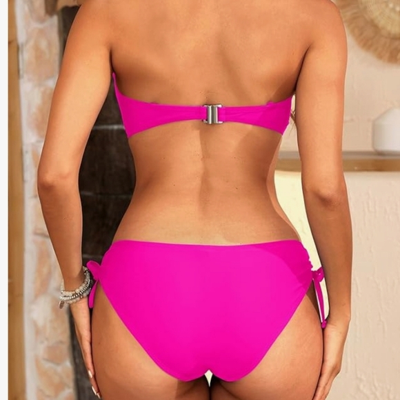 Pink Strapless Bikini Set NWT - Picture 2 of 12